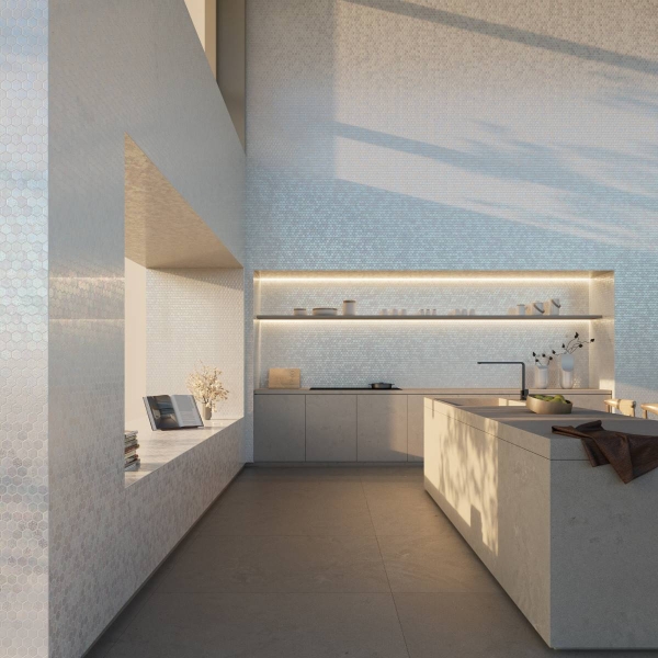 Hexagon mosaic tiles