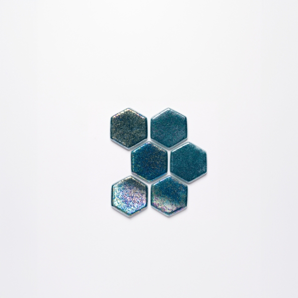 Mosaïque Pâte de Verre Hexagonale
