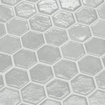 mosaico de vidrio reciclado hexagonal gris claro