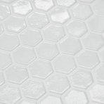 mosaico de vidrio reciclado hexagonal blanco