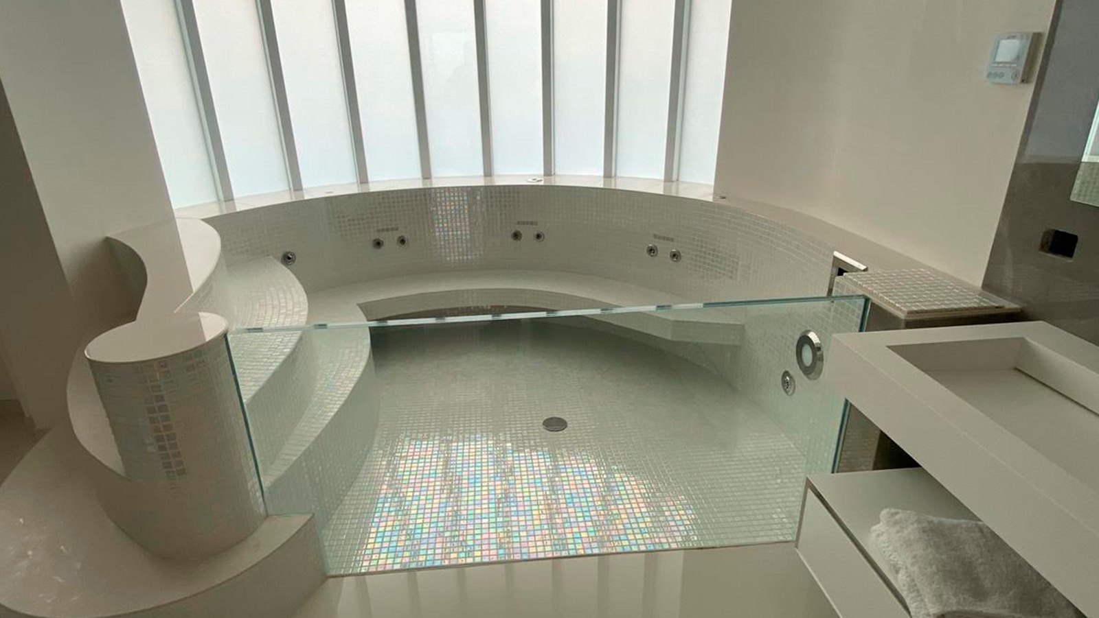glass mosaic bathroom
