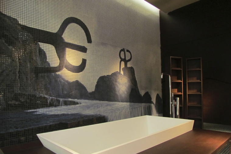 Personalised mosaic bathroom tiles