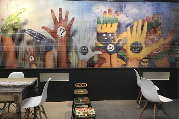 impression numérique sur mosaïque d’ezarri