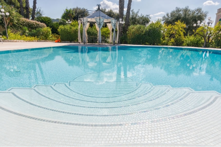White tiled pool