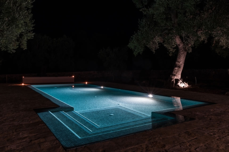 Swimming pool tiles for a holiday postcard