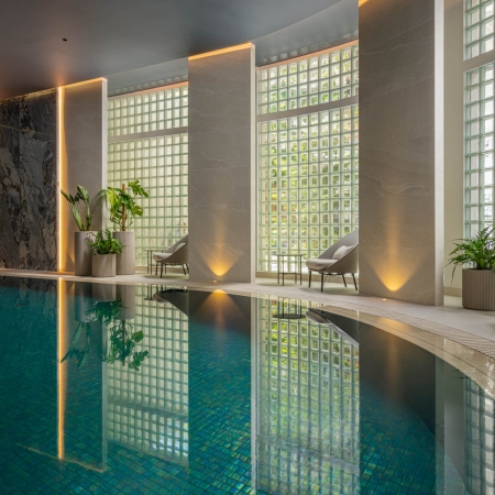 Luxury Pool Tiles: Ezarri Recycled Glass Mosaic at the InterContinental Athénée Bucharest